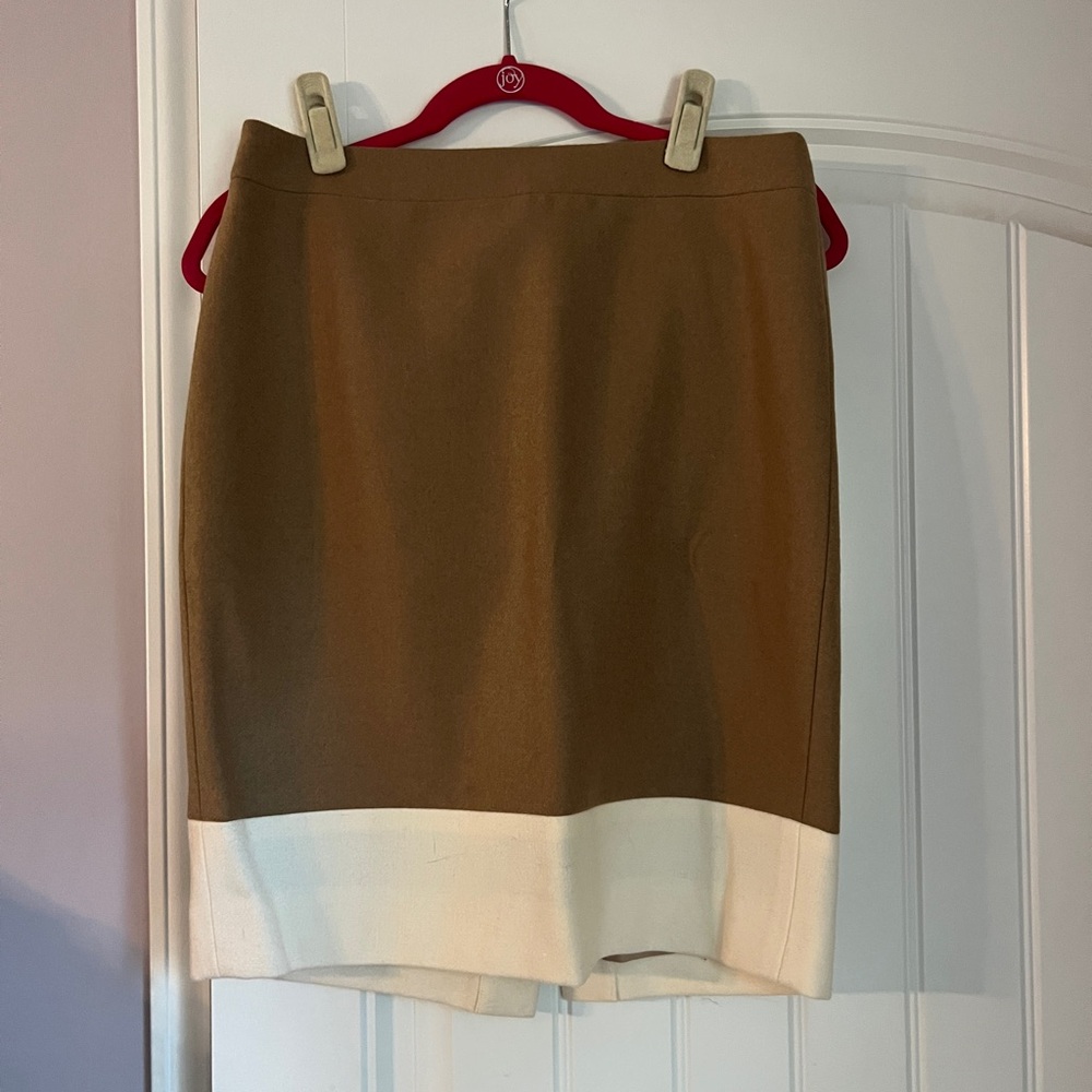 J. Crew Brown and Cream Pencil Skirt for Work 6